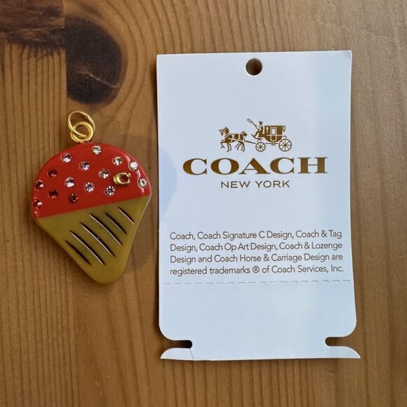 Coach Snow Cone Pendent Charm Resin Accented with Crystals Signature - Picture 1 of 7